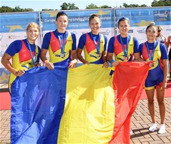 Damaris Lebada (b), Alexandra Ungureanu, Laura Pal, Vasilica-Alexandra Rusu (s), Victoria-Stefania Petreanu (c), Women's Coxed Four, Romania, Silver, 2020 European Rowing Under 23 Championships, Duisburg, Germany