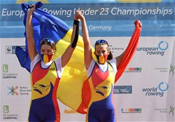 Adriana Ailincai (b), Alina-Maria Baletchi (s), Women's Pair, Romania, Gold, 2020 European Rowing Under 23 Championships, Duisburg, Germany