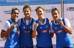 Khadija Alajdi El Idrissi (b), Benedetta Faravelli, Veronica Bumbaca, Giorgia Pelacchi (s), Women's Four, Italy, Silver, 2020 European Rowing Under 23 Championships, Duisburg, Germany