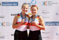 Luisa Simon (b), Antonia Michaels (s), Lightweight Women's Pair, Germany, Silver, 2020 European Rowing Under 23 Championships, Duisburg, Germany