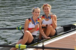 Luisa Simon (b), Antonia Michaels (s), Lightweight Women's Pair, Germany, Silver, 2020 European Rowing Under 23 Championships, Duisburg, Germany