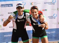 Tomas Barreto (b), Simao Simoes (s), Lightweight Men's Pair, Portugal, Silver, 2020 European Rowing Under 23 Championships, Duisburg, Germany