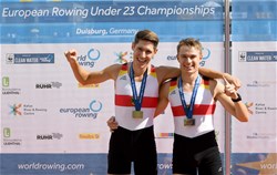 Marcel Gallien (b), Mirko Rahn (s), Lightweight Men's Pair, Germany, Bronze, 2020 European Rowing Under 23 Championships, Duisburg, Germany