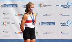 Alexandra Foester, Women's Single Sculls, Germany, Silver, 2020 European Rowing Under 23 Championships, Duisburg, Germany