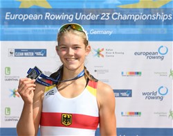 Alexandra Foester, Women's Single Sculls, Germany, Silver, 2020 European Rowing Under 23 Championships, Duisburg, Germany