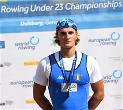 Nicolo Carucci, Men's Single Sculls, Italy, Gold, 2020 European Rowing Under 23 Championships, Duisburg, Germany