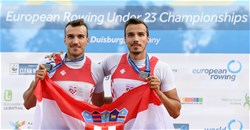 Patrik Loncaric (b), Anton Loncaric (s), Men's Pair, Croatia, silver, 2020 European Rowing Under 23 Championships, Duisburg, Germany