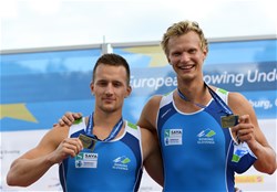 Jaka Cas (b), Nik Krebs (s), Men's Pair, Slovenia, bronze, 2020 European Rowing Under 23 Championships, Duisburg, Germany
