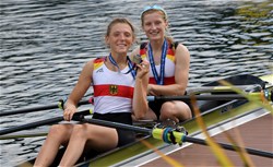 Luise Asmussen (b), Cosima Clotten (s), Lightweight Women's Double Sculls, Germany, 2020 European Rowing Under 23 Championships, Duisburg, Germany