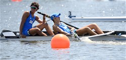 Achille Benazzo (b), Alessandro Bonamoneta (s), Men's Pair, Italy, 2019 World Rowing Junior Championships, Tokyo, Japan