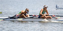 Ugne Juzenaite (b), Dovile Rimkute (s), Women's Double Sculls, Lithuania, 2019 World Rowing Junior Championships, Tokyo, Japan