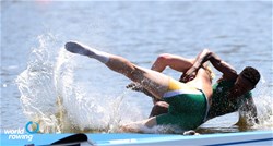 Nathan Fletcher (b), Brandon Janse Van Vuuren, Daton Wolfaardt, Sebastian Prince (s), Bakang Zondi (c), Men's Coxed Four, South Africa, 2019 World Rowing Junior Championships, Tokyo, Japan