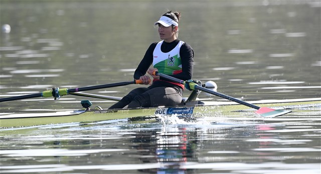 Desislava Angelova, Women's Single Sculls, Bulgaria, Heats, 2021 World Rowing European Olympic and Paralympic Qualification Regatta, Varese, Italy - photo Detlev Seyb / Myrowingphoto.com