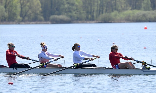 Joanna Dittmann (b), Olga Michalkiewicz, Monika Chabel, Maria Wierzbowska (s), Women's Four, Poland, 2021 European Rowing Championships, Varese, Italy