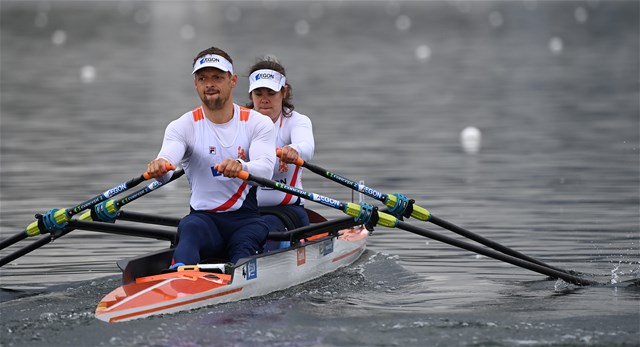 Annika Van Der Meer (b), Corne De Koning (s), PR2 Mixed double sculls, Netherlands, 2021 European Rowing Championships, Varese, ItalyDetlev Seyb/MyRowingPhoto.com