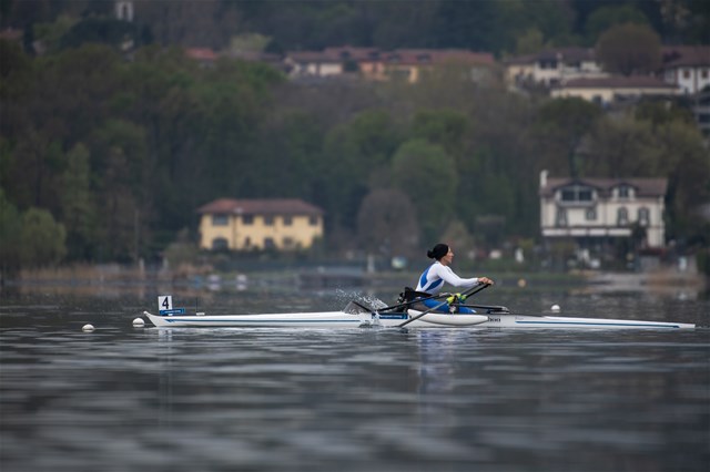 Moran Samuel, PR1 Womens Single Sculls, Israel, 2021 European Rowing Championships, Varese, Italy / Benedict Tufnell