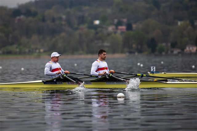 Stephan Krueger (b), Marc Weber (s), Men's Double Sculls, Germany, 2021 European Rowing Championships, Varese, Italy / Benedict Tufnell