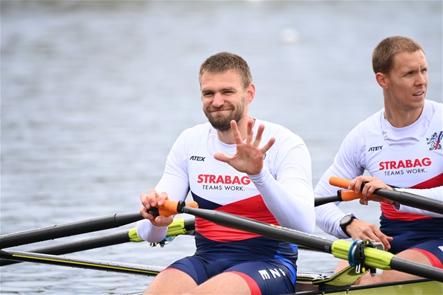 Jakub Podrazil (b), Ondrej Synek (s), Men's Double Sculls, Czech Republic, 2021 European Rowing Championships, Varese, Italy / Detlev Seyb/MyRowingPhoto.com