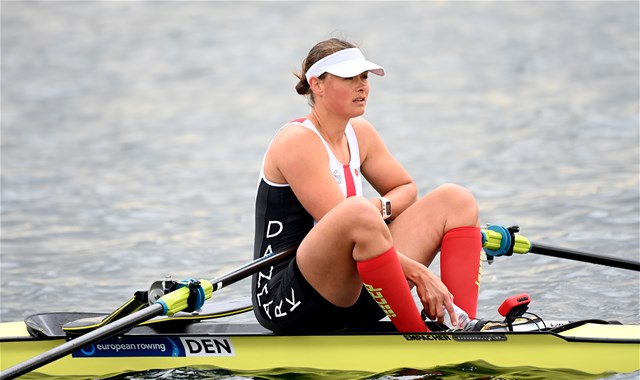 Fie Udby Erichsen, Women's Single Sculls, Denmark, 2021 European Rowing Championships, Varese, Italy / Detlev Seyb/MyRowingPhoto.com