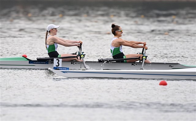 Aoife Casey (b), Margaret Cremen (s), Lightweight Women's Double Sculls, Ireland, 2021 European Rowing Championships, Varese, Italy / Detlev Seyb/MyRowingPhoto.com