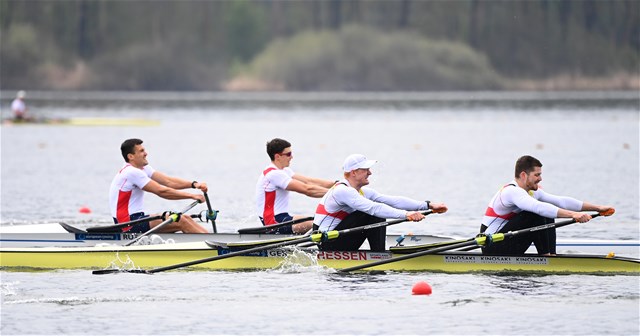 Stephan Krueger (b), Marc Weber (s), Men's Double Sculls, Germany, 2021 European Rowing Championships, Varese, Italy / Detlev Seyb/MyRowingPhoto.com