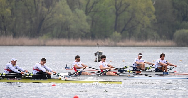 Ilya Kondratyev (b), Andrey Potapkin (s), Men's Double Sculls, Russian Federation, 2021 European Rowing Championships, Varese, Italy / Detlev Seyb/MyRowingPhoto.com