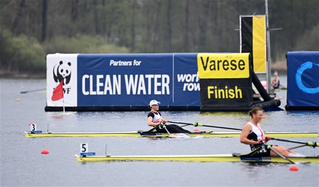 Jeannine Gmelin, Women's Single Sculls, Switzerland, 2021 European Rowing Championships, Varese, Italy / Detlev Seyb/MyRowingPhoto.com