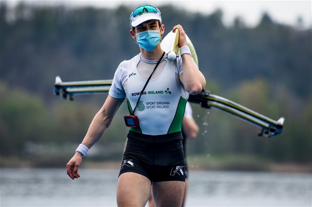 Fintan Mccarthy (b), Lightweight Men's Double Sculls, Ireland, 2021 European Rowing Championships, Varese, Italy / Benedict Tufnell