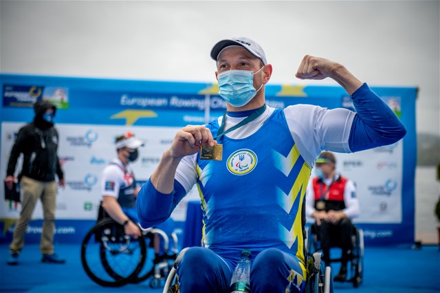 Roman Polianskyi, PR1 Mens Single Sculls, Ukraine, 2021 European Rowing Championships, Varese, Italy / Benedict Tufnell