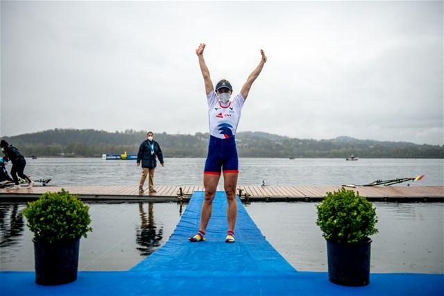 Claire Bove, Lightweight Women's Single Sculls, France, 2021 European Rowing Championships, Varese, Italy / Benedict Tufnell