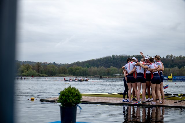 Elena Daniliuk (b), Elizaveta Kovina, Ekaterina Sevostianova, Anna Karpova, Ekaterina Potapova, Anastasia Tikhanova, Olga Zaruba, Elizaveta Kornienko (s), Elizaveta Krylova (c), Women's Eight, Russian Federation, 2021 European Rowing Championships, Varese, Italy / Benedict Tufnell