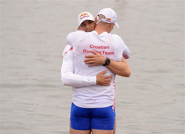 Martin Sinkovic (b), Valent Sinkovic (s), Men's Pair, Croatia, 2021 European Rowing Championships, Varese, Italy / Detlev Seyb/MyRowingPhoto.com