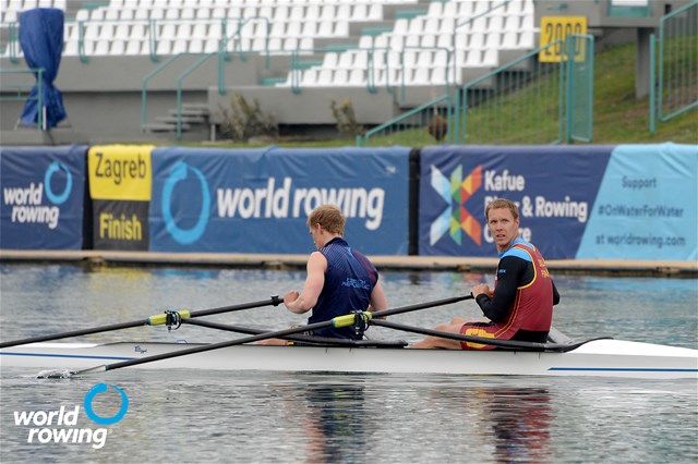 Jakub Podrazil (b), Jan Cincibuch (s), Men's Double Sculls, Czech Republic 2021 World Rowing Cup I, Zagreb, Croatia