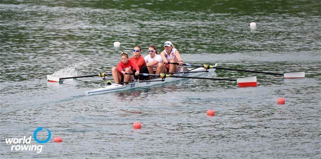 Maria Wierzbowska (b), Olga Michalkiewicz, Monika Chabel, Joanna Dittmann (s), Women's Four, Poland, 2021 World Rowing Cup I, Zagreb, Croatia