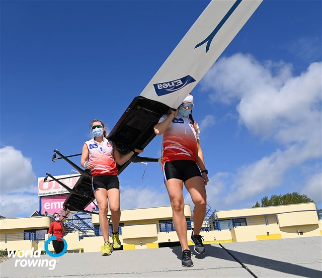 Maria Wierzbowska (b), Olga Michalkiewicz, Monika Chabel, Joanna Dittmann (s), Women's Four, Poland, 2021 World Rowing Cup I, Zagreb, Croatia