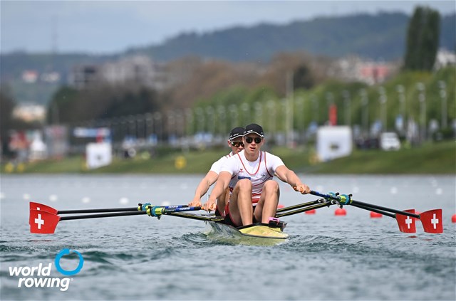 Kai Schaetzle (b), Tim Roth (s), Men's Double Sculls, Switzerland, 2021 World Rowing Cup I, Zagreb, Croatia