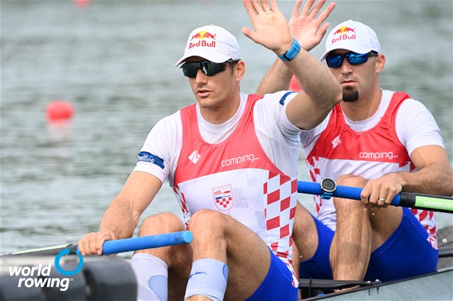 Martin Sinkovic (b), Valent Sinkovic (s), Men's Pair, Croatia, 2021 World Rowing Cup I, Zagreb, Croatia