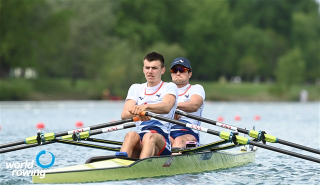 Hugo Beurey (b), Victor Marcelot (s), Lightweight Men's Double Sculls, France, 2021 World Rowing Cup I, Zagreb, Croatia