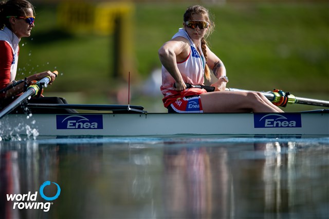 Maria Wierzbowska (b), Olga Michalkiewicz, Monika Chabel, Joanna Dittmann (s), Women's Four, Poland, 2021 World Rowing Cup I, Zagreb, Croatia