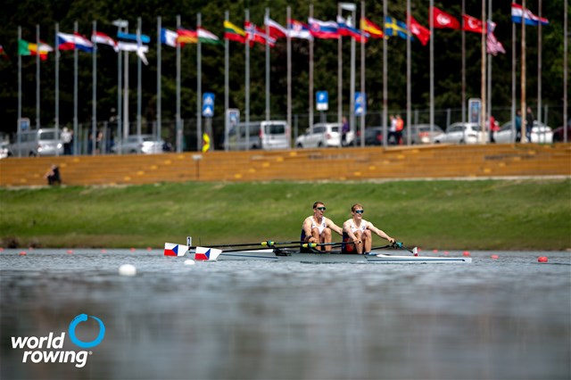 Jakub Podrazil (b), Jan Cincibuch (s), Men's Double Sculls, Czech Republic, 2021 World Rowing Cup I, Zagreb, Croatia