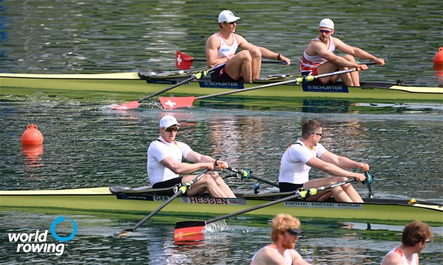 Stephan Krueger (b), Marc Weber (s), Men's Double Sculls, Germany, 2021 World Rowing Cup I, Zagreb, Croatia / Detlev Seyb/MyRowingPhoto.com