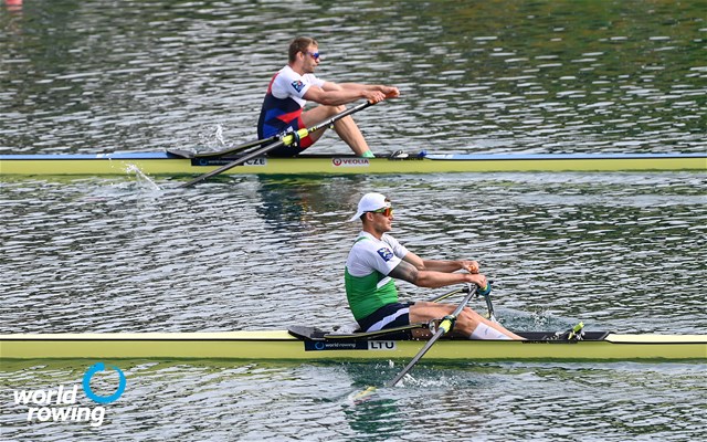 Saulius Ritter, Men's Single Sculls, Lithuania, 2021 World Rowing Cup I, Zagreb, Croatia / Detlev Seyb/MyRowingPhoto.com