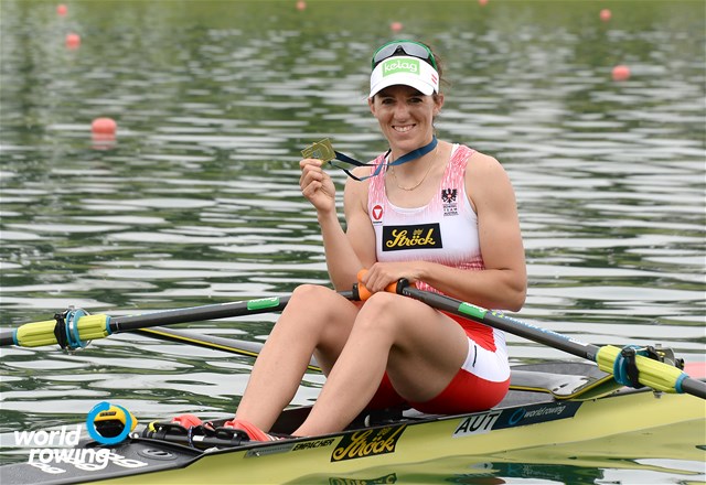 Magdalena Lobnig, Women's Single Sculls, Austria, gold, 2021 World Rowing Cup I, Zagreb, Croatia / Detlev Seyb/MyRowingPhoto.com