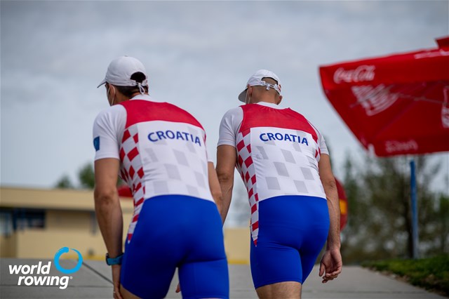 Martin Sinkovic (b), Valent Sinkovic (s), Men's Pair, Croatia, 2021 World Rowing Cup I, Zagreb, Croatia / World Rowing/Benedict Tufnell