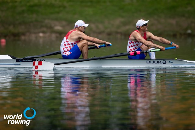 Martin Sinkovic (b), Valent Sinkovic (s), Men's Double Sculls, Croatia, 2022 World Rowing Cup II, Poznan, Poland / World Rowing/Benedict Tufnell
