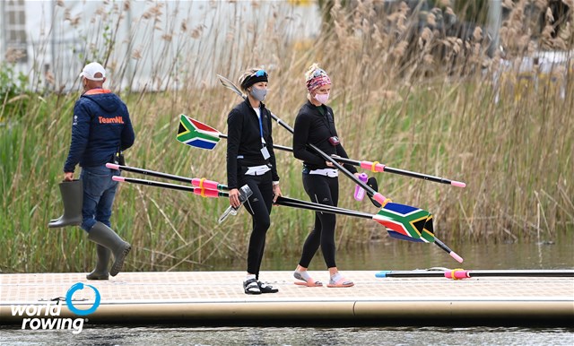 Kirsten Mccann (b), Nicole Van Wyk (s), Lightweight Women's Double Sculls, South Africa, 2021 World Rowing Final Olympic Qualification Regatta, Lucerne, Switzerland