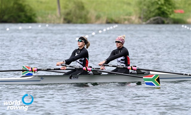 Kirsten Mccann (b), Nicole Van Wyk (s), Lightweight Women's Double Sculls, South Africa, 2021 World Rowing Final Olympic Qualification Regatta, Lucerne, Switzerland