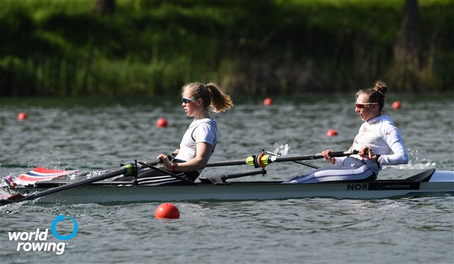 Hanna Gailis Inntjore (b), Marianne Madsen (s), Women's Pair, Norway, 2021 World Rowing Final Olympic Qualification Regatta, Lucerne, Switzerland