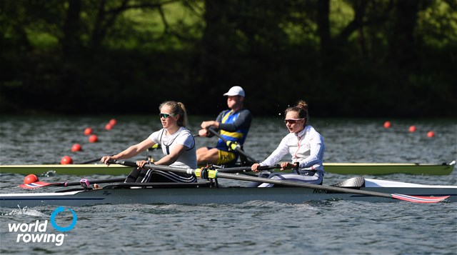 Hanna Gailis Inntjore (b), Marianne Madsen (s), Women's Pair, Norway, 2021 World Rowing Final Olympic Qualification Regatta, Lucerne, Switzerland