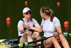 Sophie Oksche (b), Anna Haertl (s), Women's Pair, Germany, 2021 World Rowing Final Olympic Qualification Regatta, Lucerne, Switzerland / Detlev Seyb/MyRowingPhoto.com